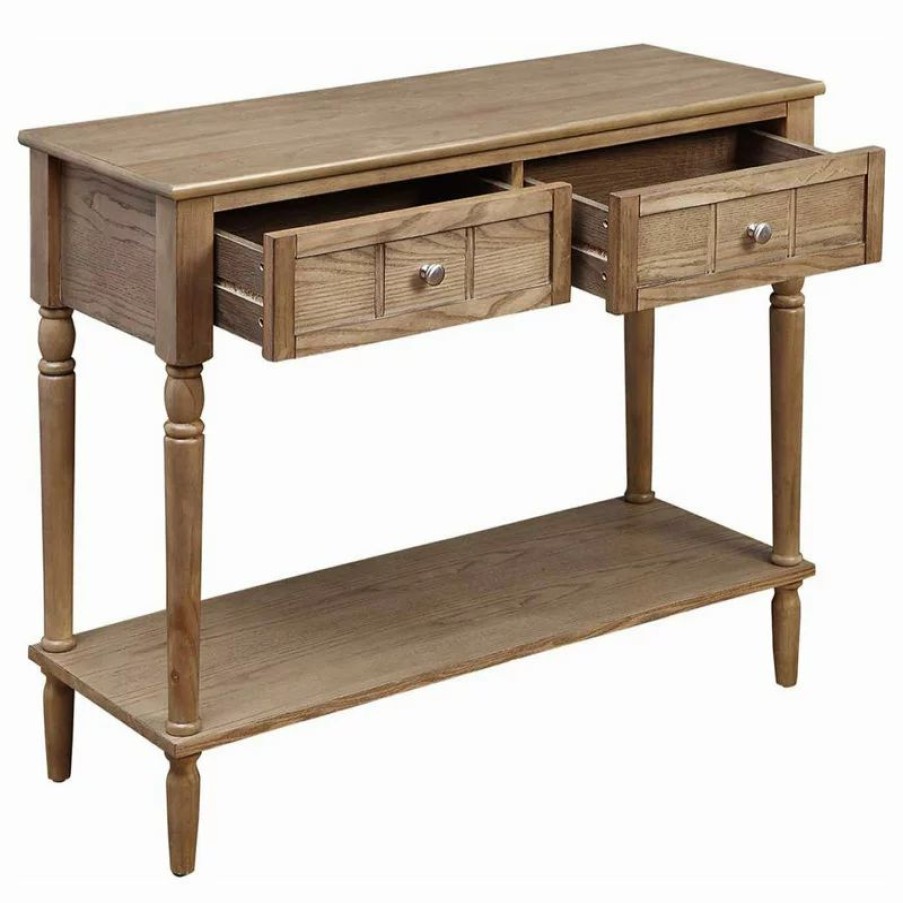 Console Tables * | Convenience Concepts French Country 2 Drawer Hall Table With Shelf