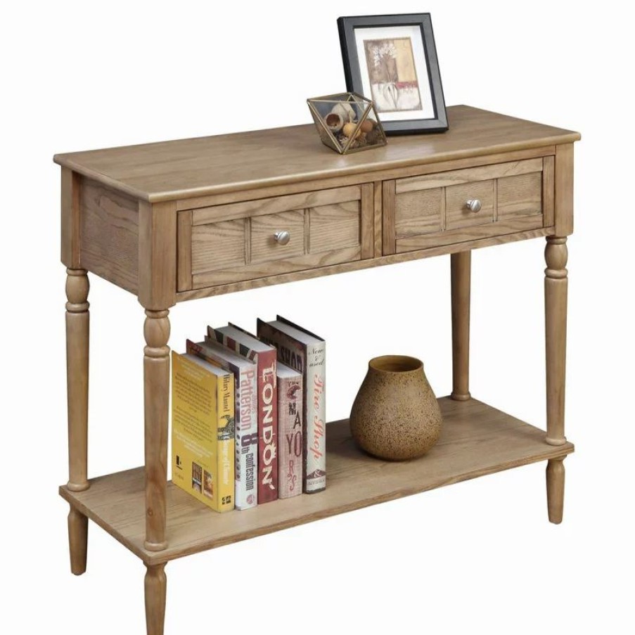 Console Tables * | Convenience Concepts French Country 2 Drawer Hall Table With Shelf