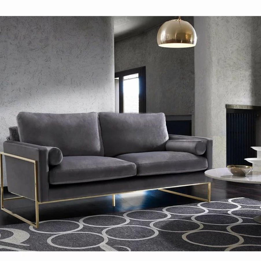 Sofas & Sectionals * | Meridian Furniture Mila Velvet Sofa, Gray