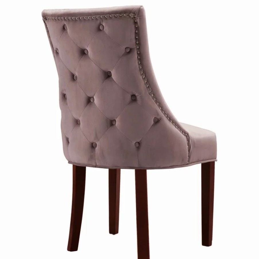 Chairs * | Mod The Splendor Dining Chair, Pink, Velvet, Set Of 2