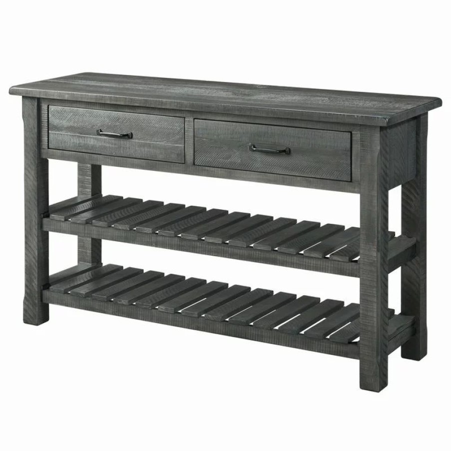 Console Tables * | Martin Svensson Home Martin Svensson Barn Door Solid Wood Sofa Console Table Gray
