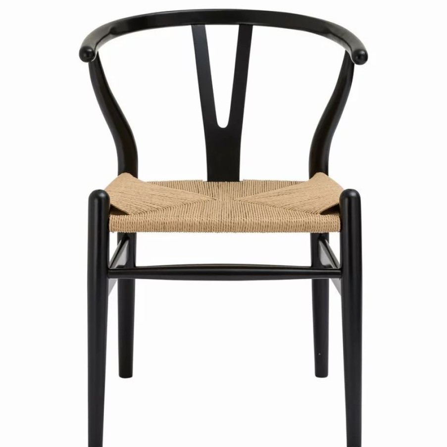 Chairs * | Mod The Sawyer Dining Chair, Black, Wood And Rope