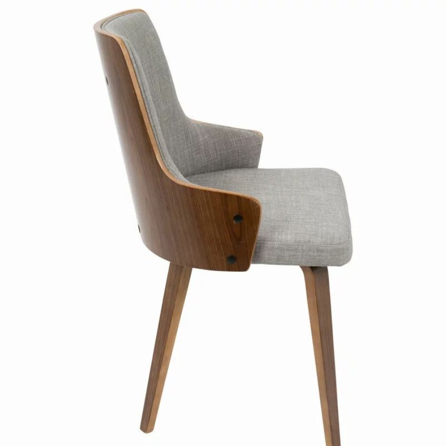 Chairs * | Lumisource Stella Set Of 2 Chair, Walnut And Light Gray Ch-Stla Wl+Lgy2