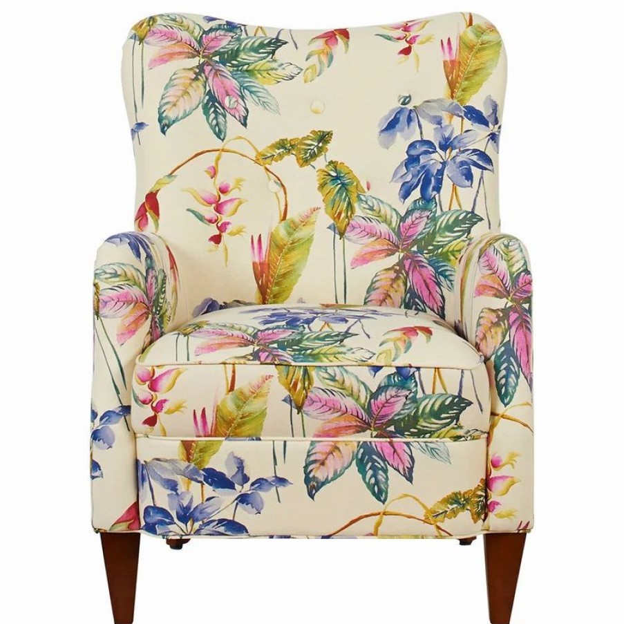 Chairs * | Jennifer Taylor Home Paradise Upholstered Armchair, Tropical Floral Beige