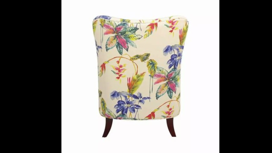 Chairs * | Jennifer Taylor Home Paradise Upholstered Armchair, Tropical Floral Beige