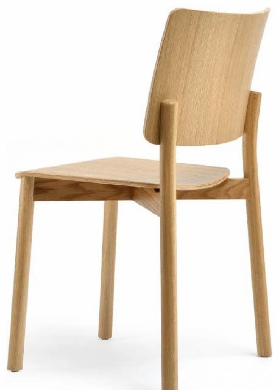 Chairs * | Kollektiff Mia Stacking Chair, American White Oak With Solid Wood Frame