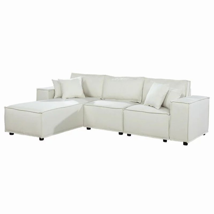 Sofas & Sectionals * | Lilola Home Harvey Reversible Sectional Sofa Chaise, Beige