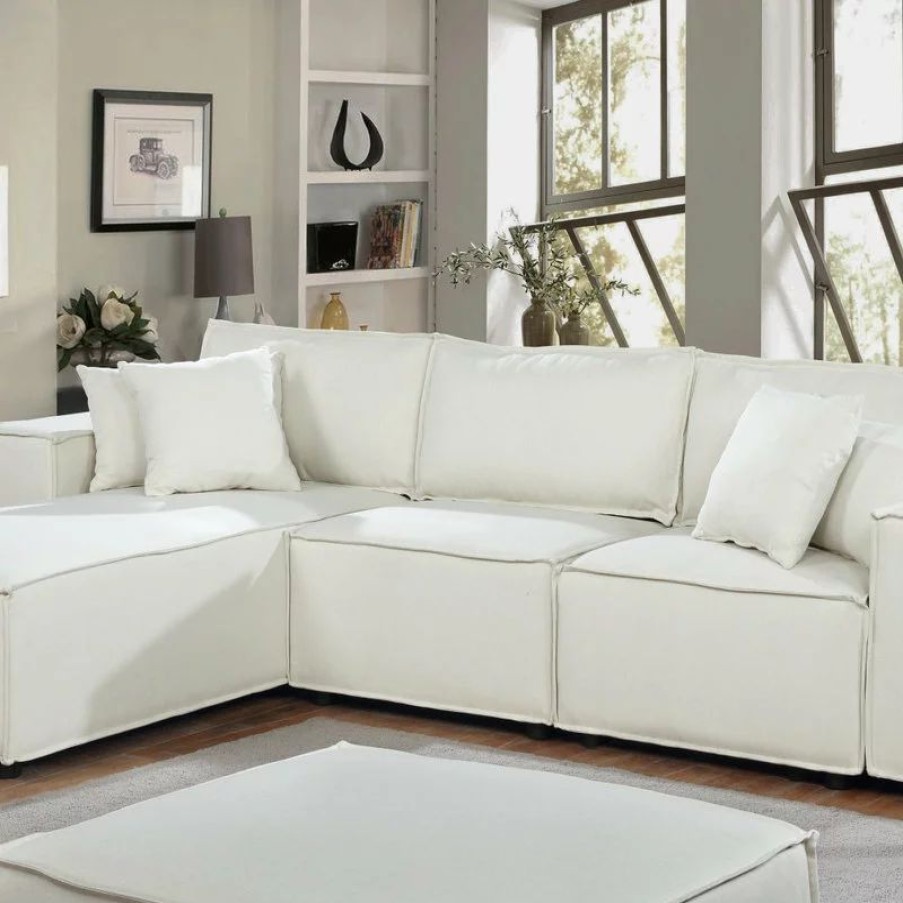 Sofas & Sectionals * | Lilola Home Harvey Reversible Sectional Sofa Chaise, Beige