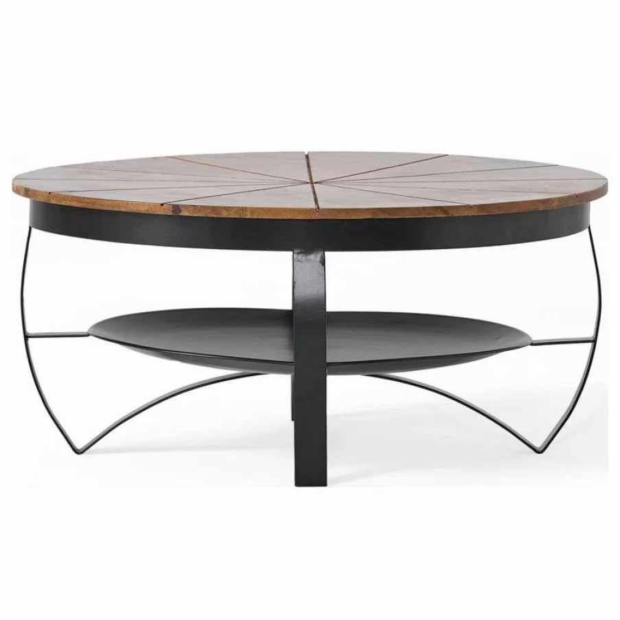Coffee & Accent Tables * | Gdfstudio Chenille Handcrafted Boho Mango Wood And Iron Coffee Table