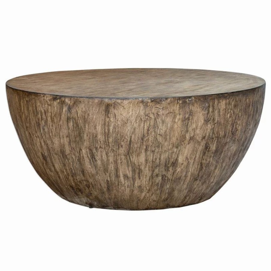 Coffee & Accent Tables * | Uttermost 25433 Lark Round Wood Coffee Table