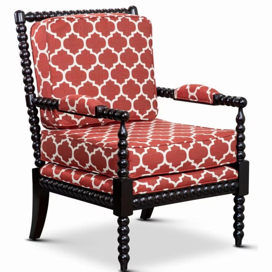 Chairs * | Dty Indoor Living Silverthorne Spindle Chair, Espresso/Red Moroccan Tile