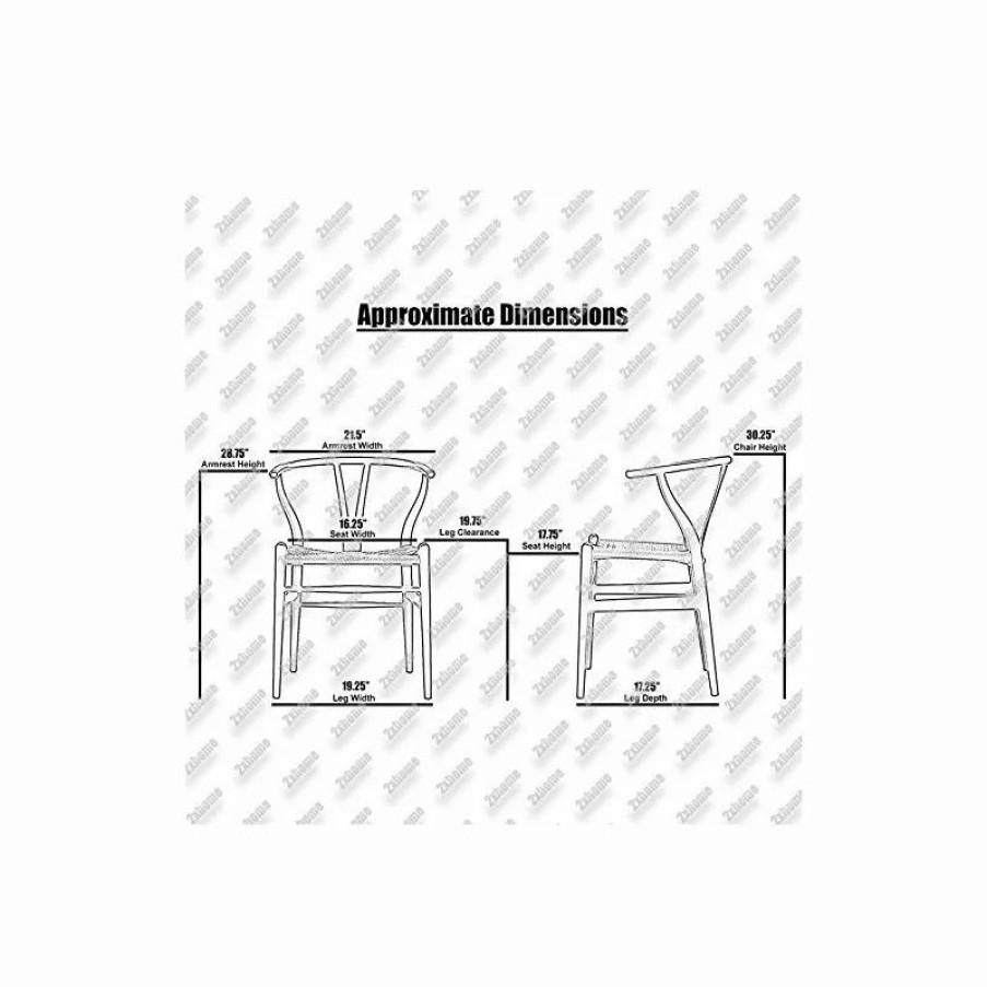 Chairs * | Homedotdot Modern Dining Chairs Wood Armchairs, Set Of 2, Black