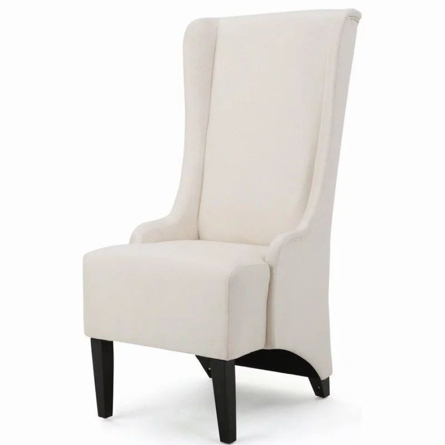 Chairs * | Gdfstudio Gdf Studio Sheldon Traditional Design High Back Fabric Dining Chair, Beige