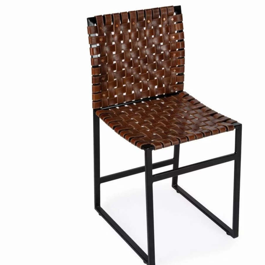 Chairs * | Mod The Nicco Dining Chair, Brown, Leather