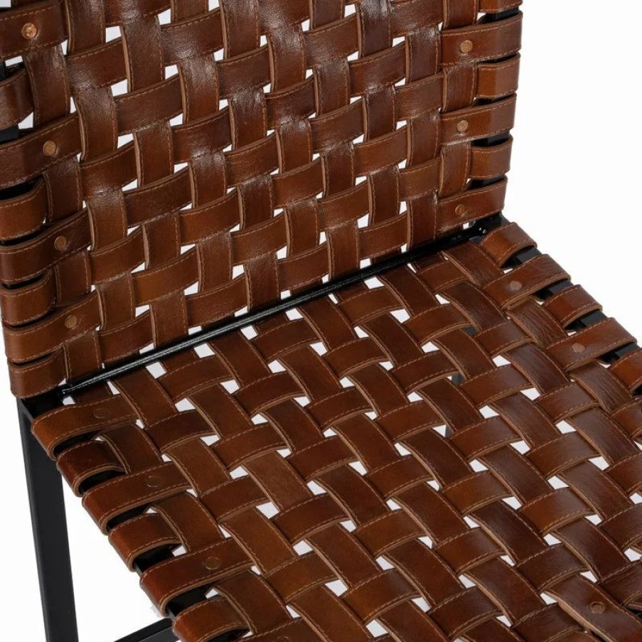 Chairs * | Mod The Nicco Dining Chair, Brown, Leather