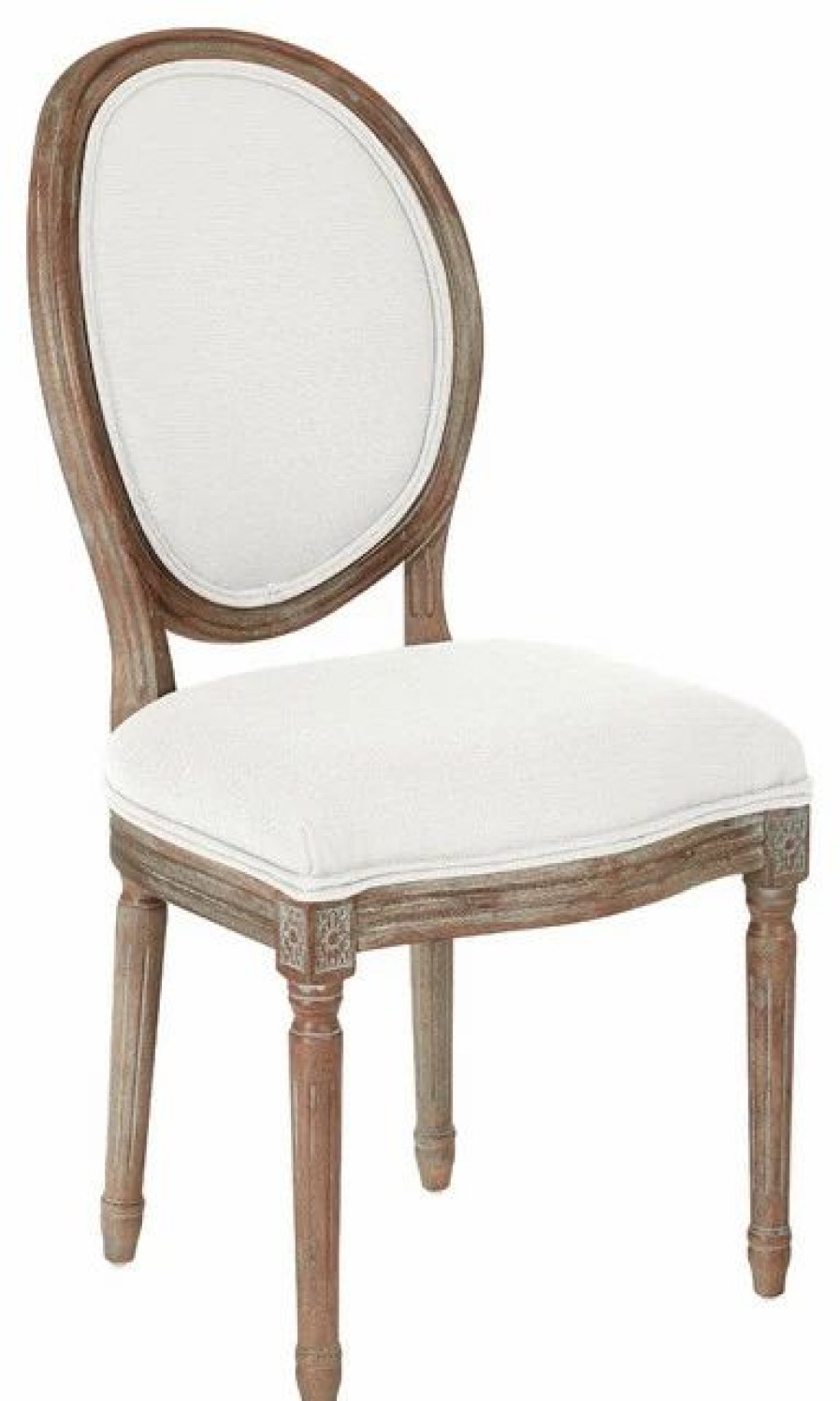 Chairs * | Office Star Products Lillian Oval Back Chair, Linen