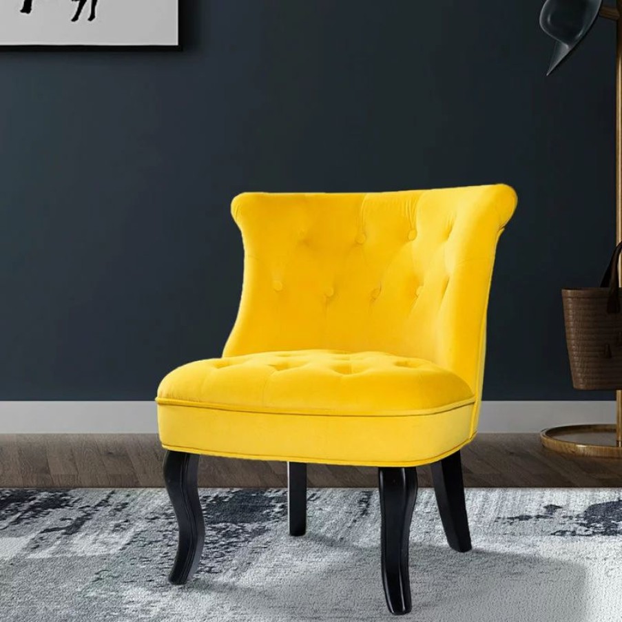 Chairs * | Karat Home Jane Accent Chair, Yellow