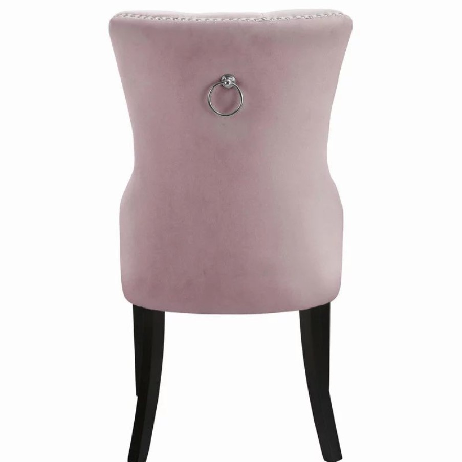 Chairs * | Mod The Monarch Dining Chair, Pink, Velvet, Set Of 2