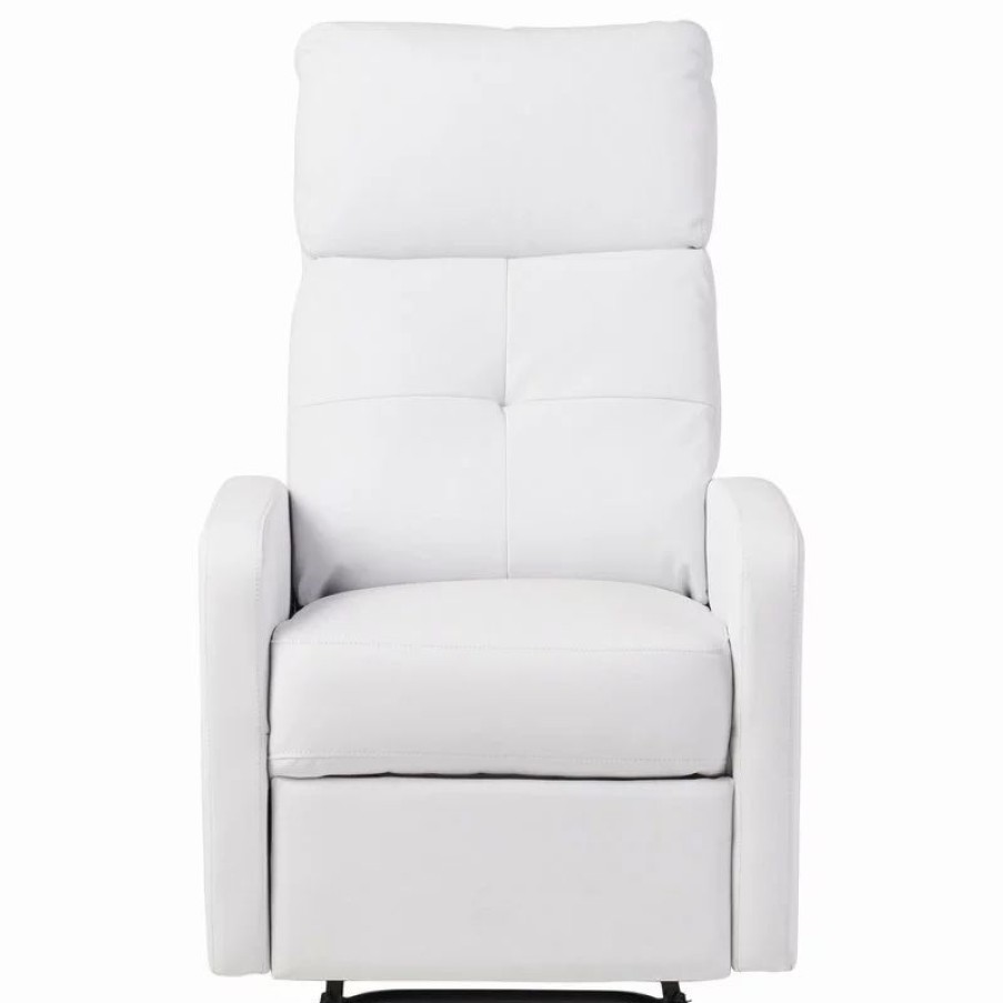Chairs * | Gdfstudio Gdf Studio Teyana White Faux Leather Recliner