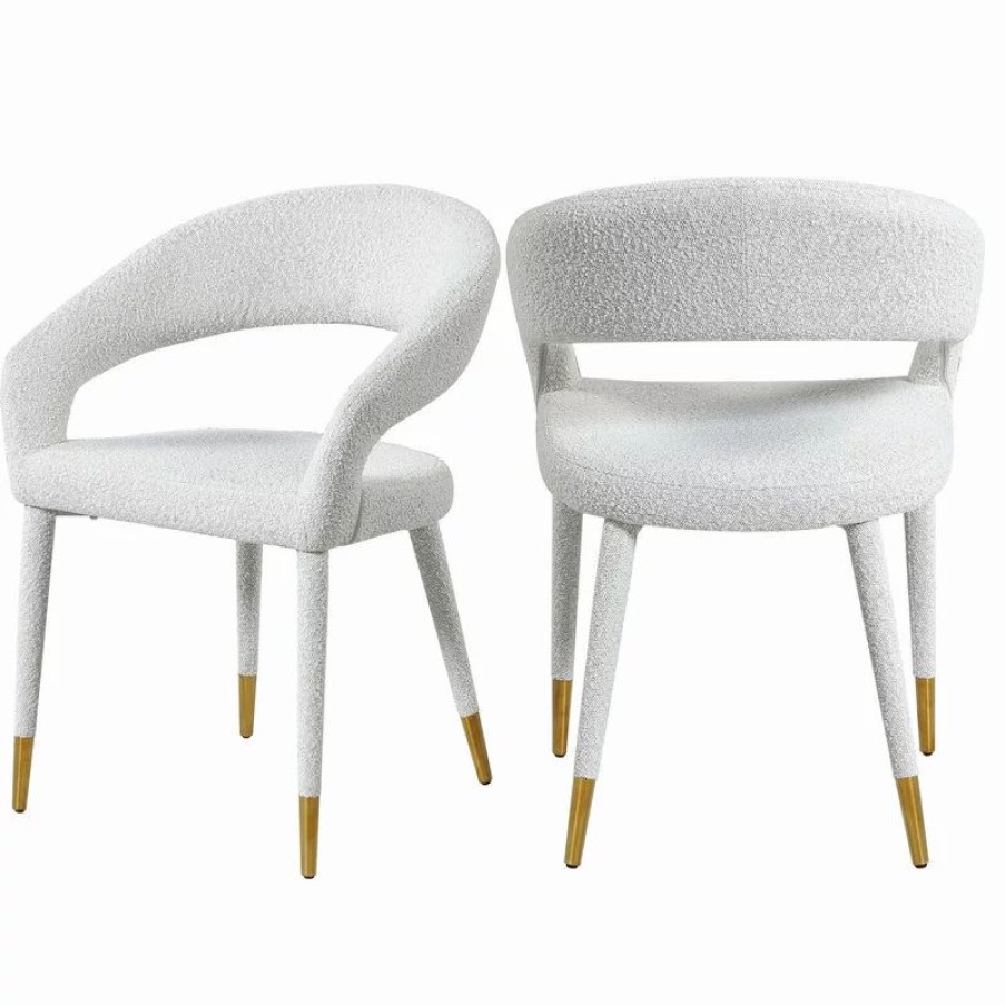Chairs * | Mod The Prescott Dining Chair, Cream, Fabric