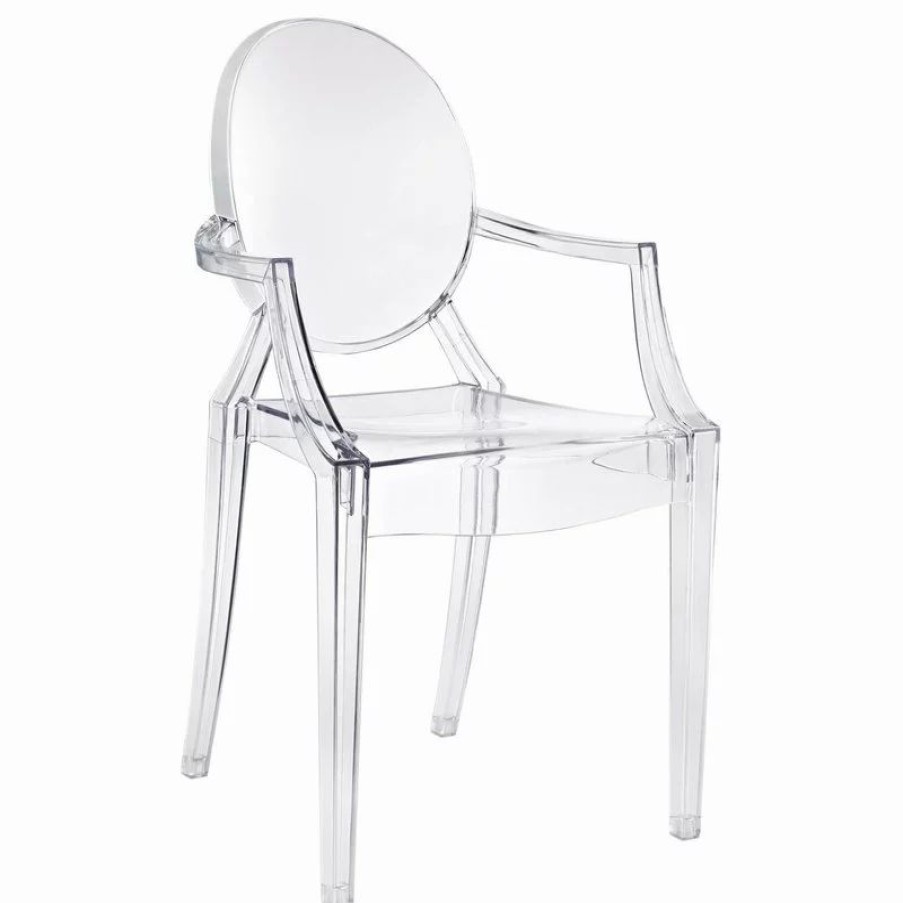 Chairs * | Lexmod Casper Dining Armchair, Clear, Indoor/Outdoor