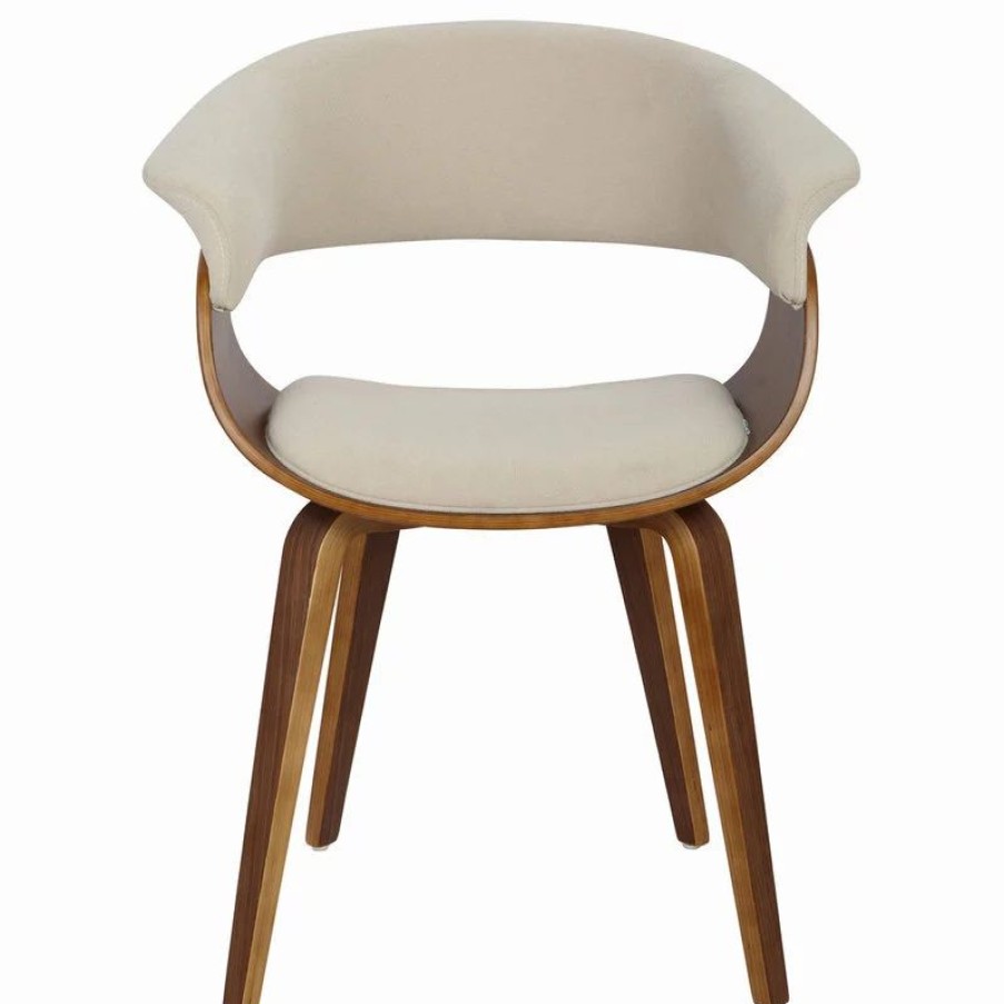 Chairs * | Mod The Antonia Accent Chair, Cream, Fabric And Wood