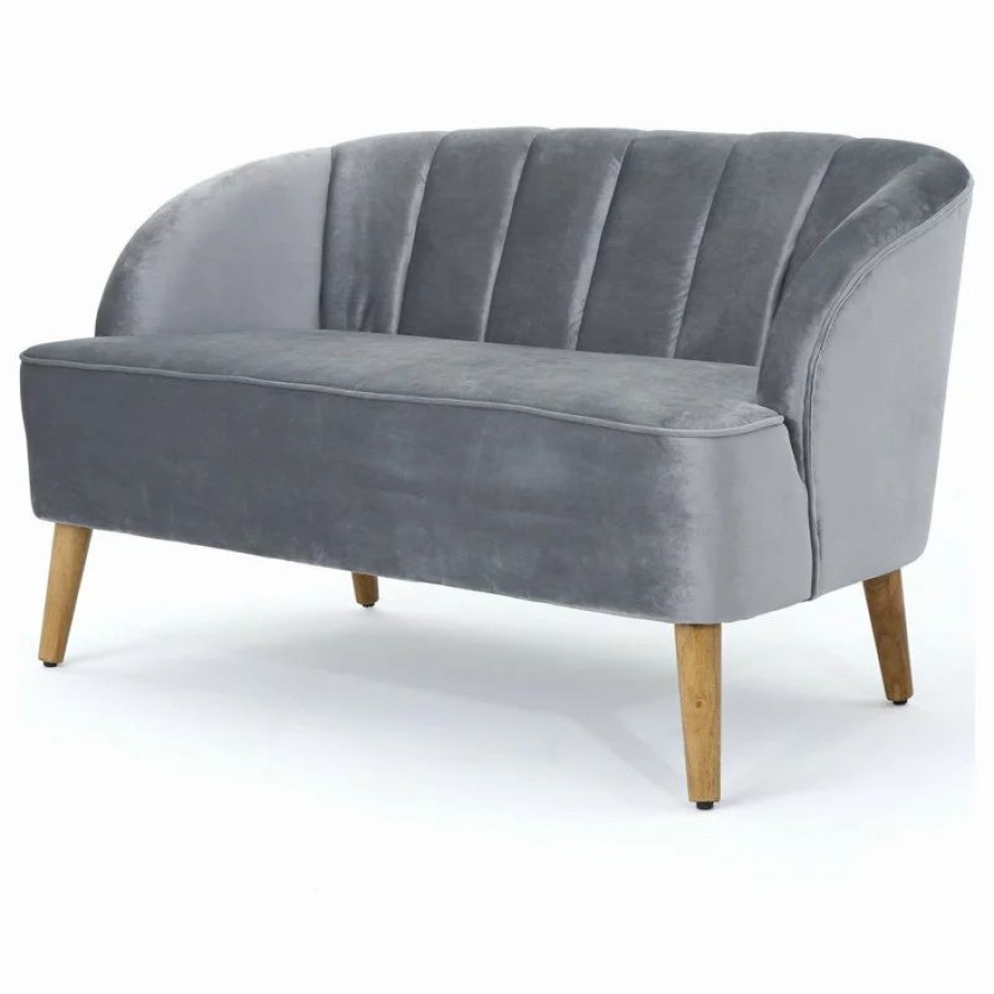 Sofas & Sectionals * | Gdfstudio Gdf Studio Scarlett Modern New Velvet Sofa, Pewter