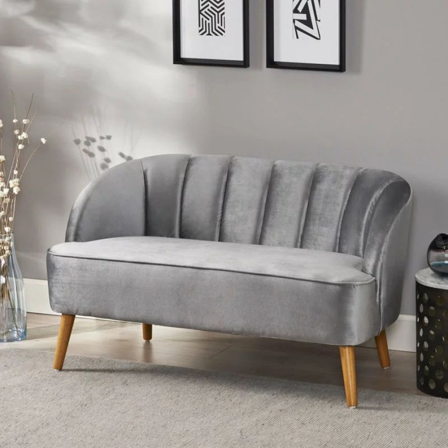 Sofas & Sectionals * | Gdfstudio Gdf Studio Scarlett Modern New Velvet Sofa, Pewter