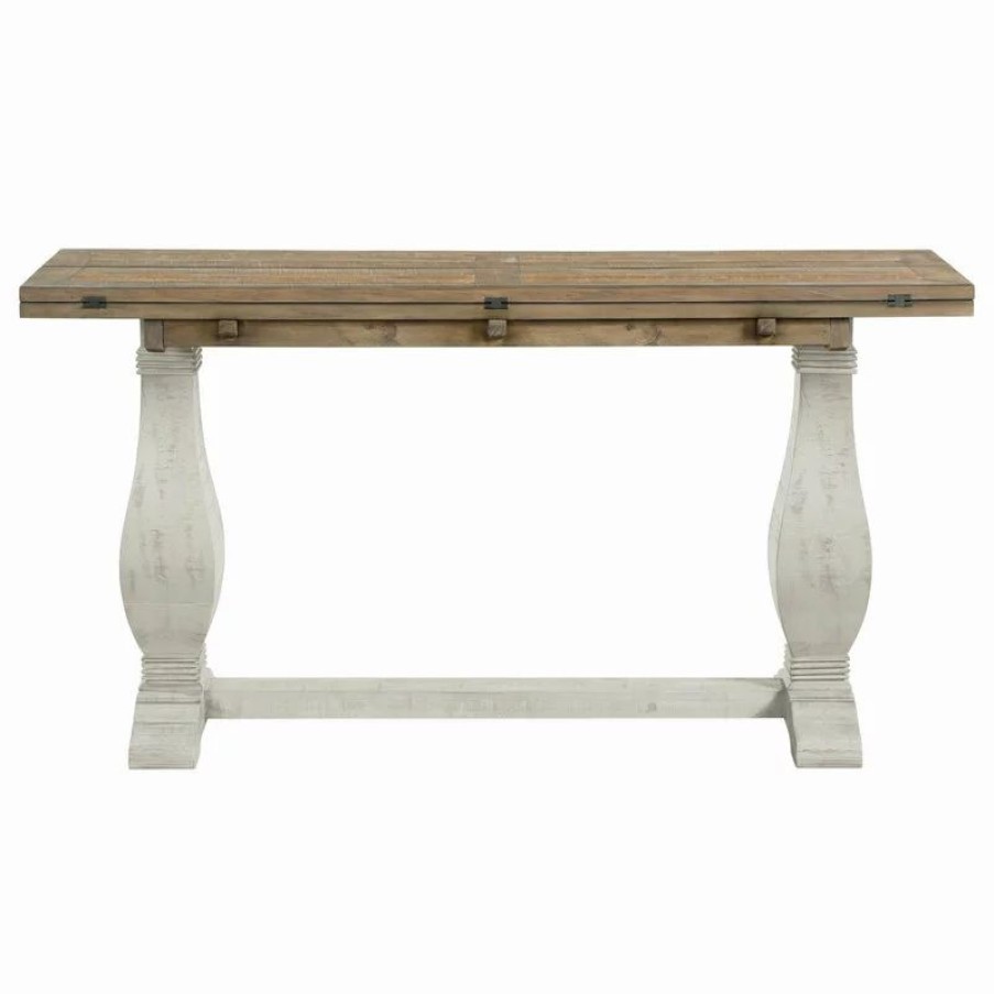 Console Tables * | Martin Svensson Home Napa Solid Wood Flip Top Sofa Table White Stain And Natural