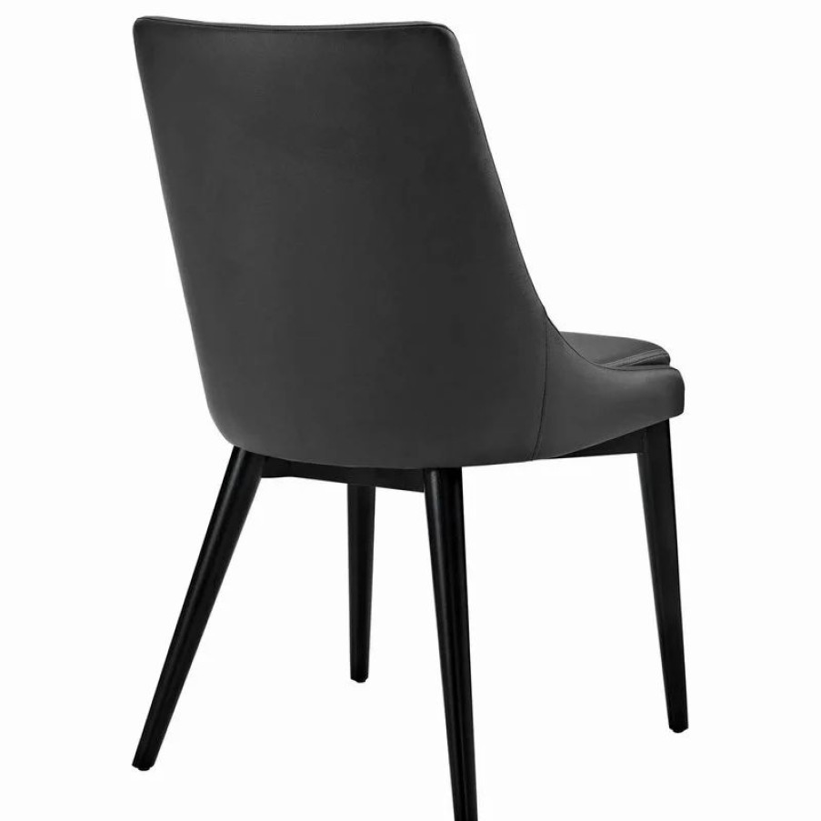 Chairs * | Lexmod Viscount Dining Side Chairs Faux Leather, Set Of 2, Black