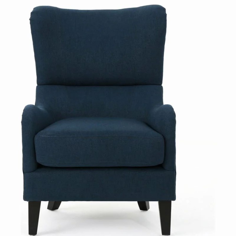 Chairs * | Gdfstudio Gdf Studio Quinn Navy Blue Fabric Sofa Chair, Navy Blue