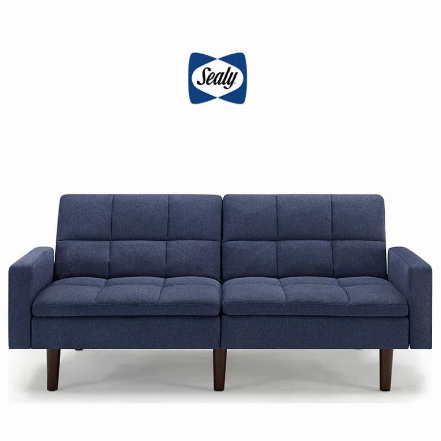 Sofas & Sectionals * | Kennedy Sofa Convertible In Cosmic Navy By Sealy Sofa Convertibles