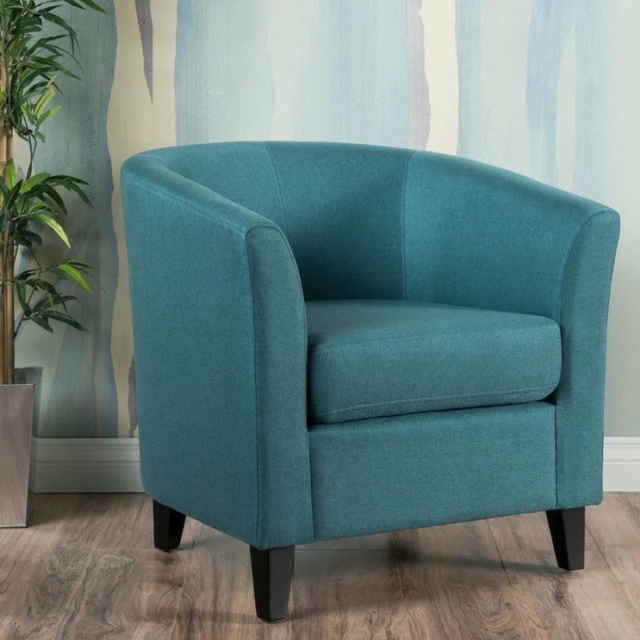 Chairs * | Gdfstudio Gdf Studio Prescott Tub Design Club Chair, Dark Teal Fabric