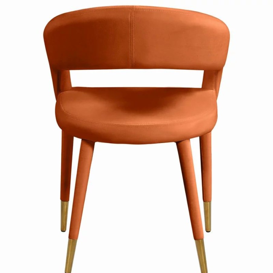 Chairs * | Meridian Furniture Destiny Dining Chair, Cognac, Velvet