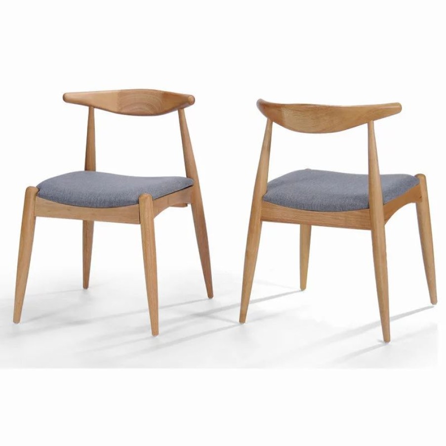Chairs * | Gdfstudio Gdf Studio Sandra Mid Century Modern Dining Chairs, Set Of 2, Light Gray