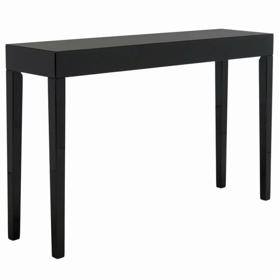 Console Tables * | Safavieh Kayson Mid-Century Scandinavian Lacquer Console Table, Black