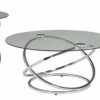Coffee & Accent Tables * | Ashley Furniture Industries Ashley Furniture Modern Hollynyx 3 Piece Glass Top Coffee Table Set In Chrome