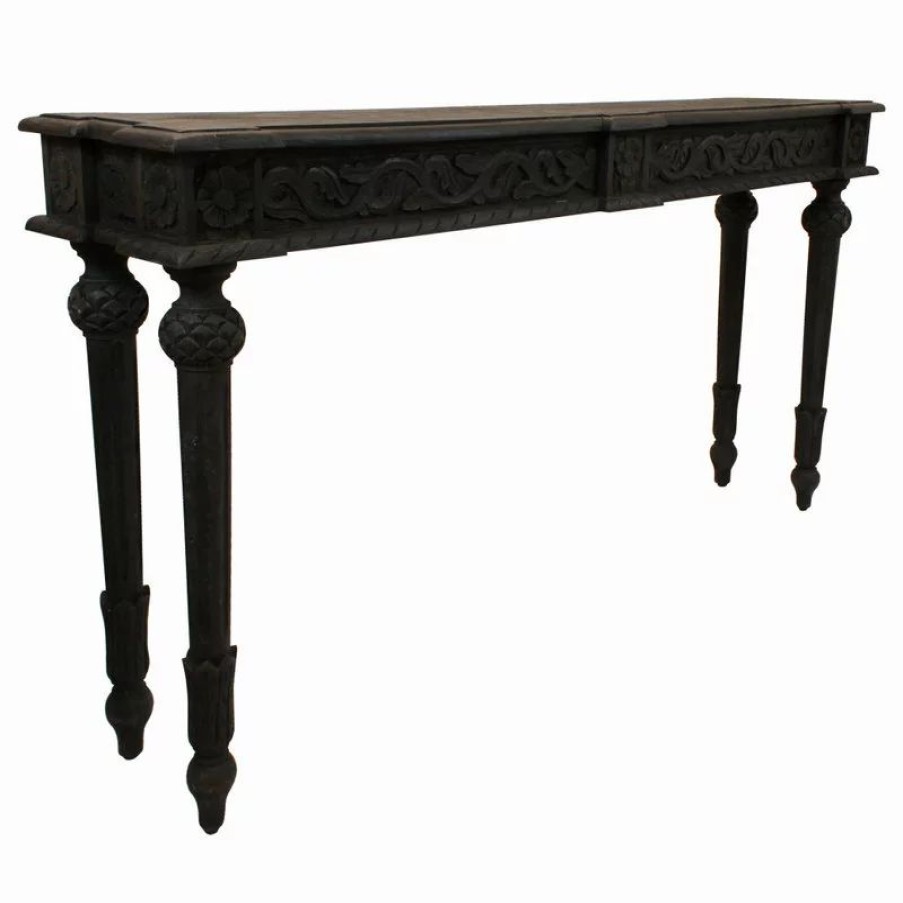 Console Tables * | Moti Tigard Console Table, Gray Antique