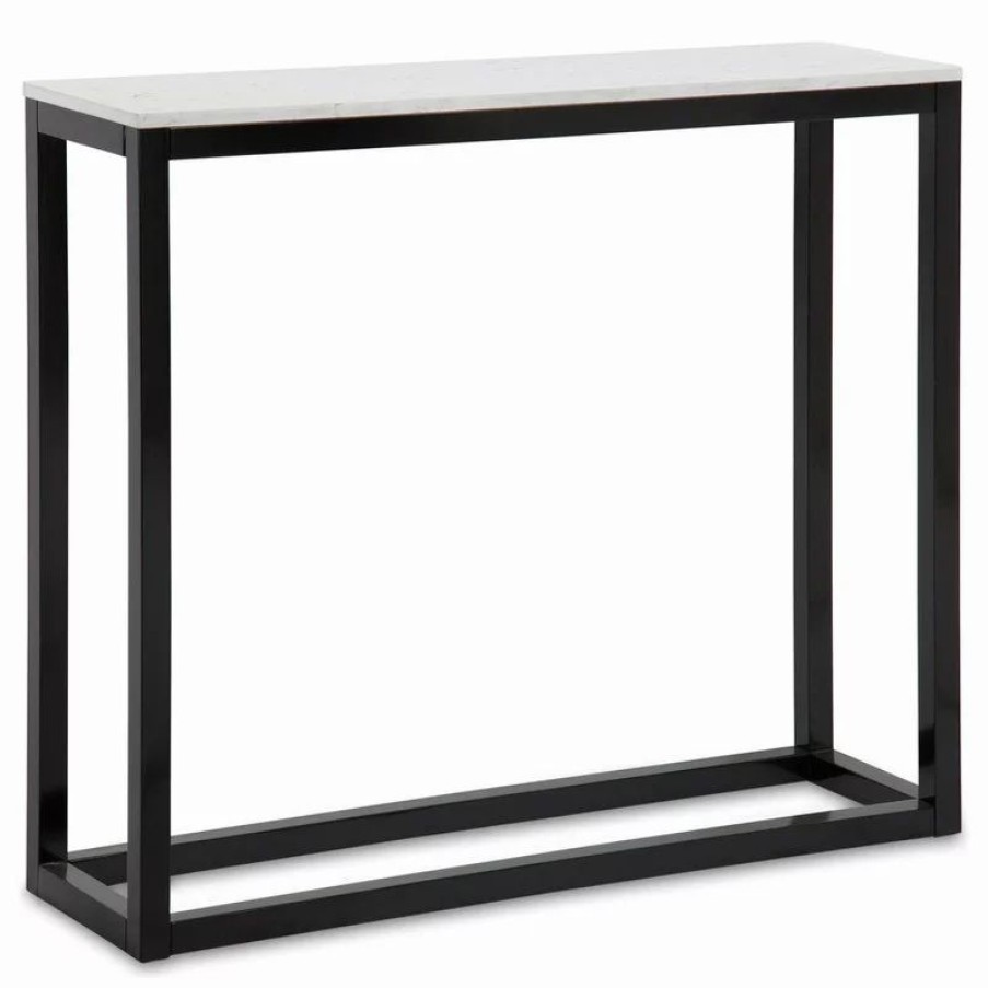 Console Tables * | Uniek Carmella Man-Made Marble Top Console Table, Black
