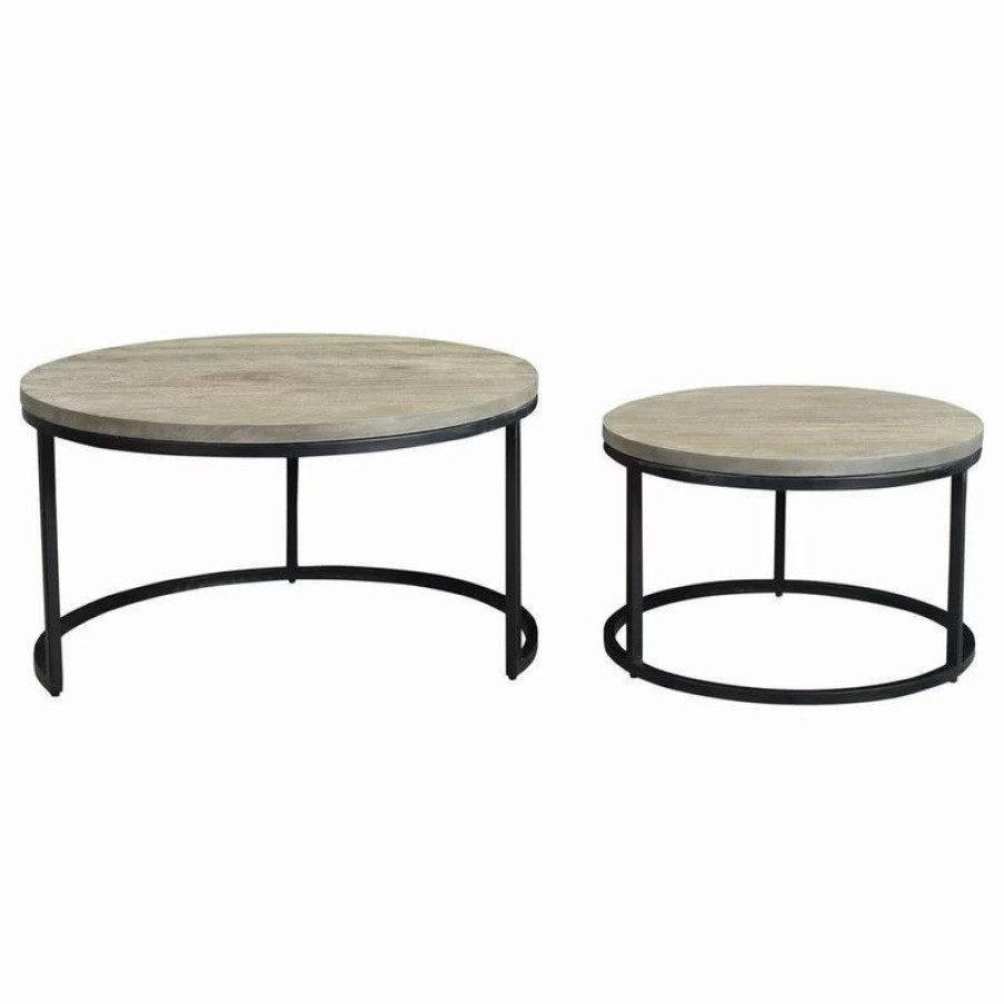 Coffee & Accent Tables * | Moe'S Home Collection Drey Round Nesting Coffee Tables 2-Piece Set