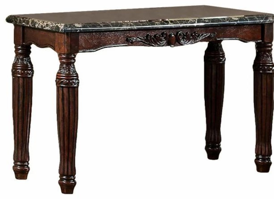 Console Tables * | Furniture Of America E-Commerce By Enitial Lab Sofa Table With Black Marble Top, Espresso