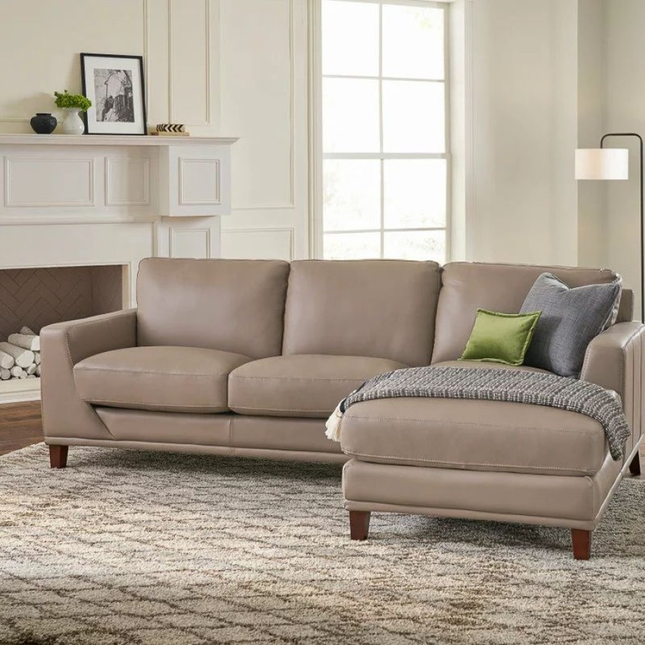 Sofas & Sectionals * | Hydeline Usa Hydeline Soma Top Grain Leather Sectional Sofa