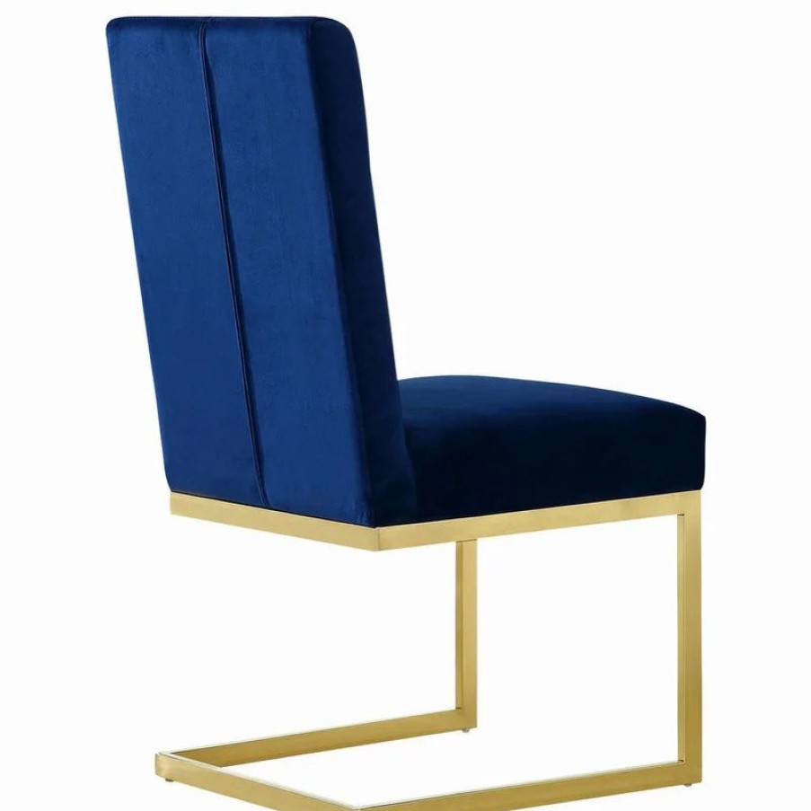 Chairs * | Meridian Furniture Cameron Velvet Dining Chair, Set Of 2, Navy