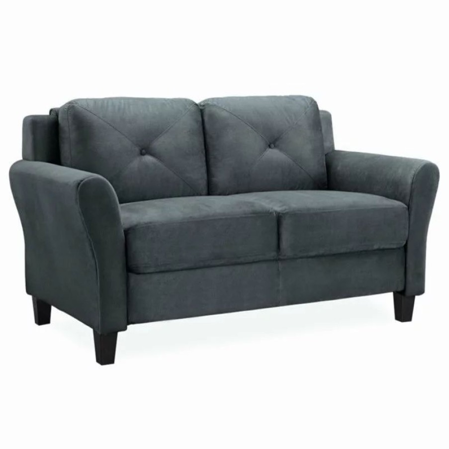 Sofas & Sectionals * | Hawthorne Collections Hawthorne Collection Loveseat In Dark Gray