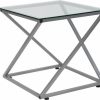Coffee & Accent Tables * | Flash Furniture Park Avenue Collection Glass End Table With Contemporary Steel Design