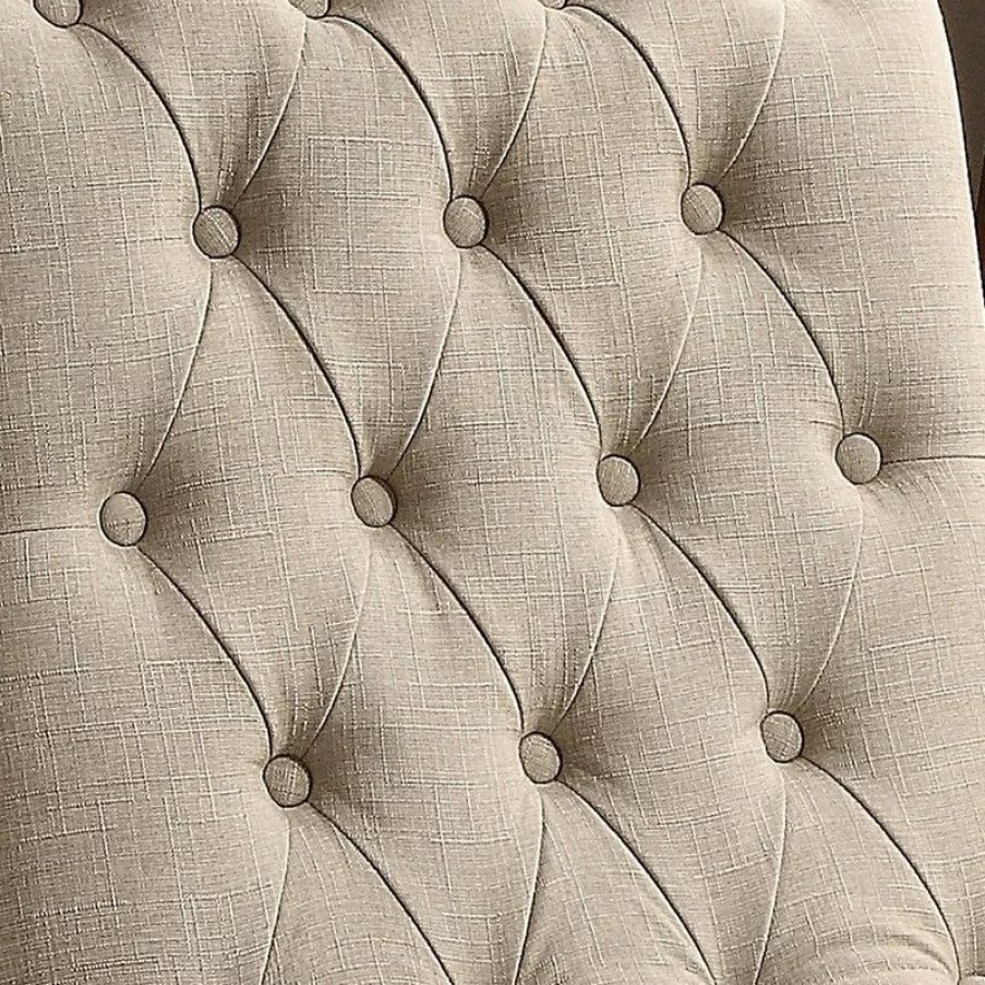 Chairs * | Mulhouse Furniture Iris Tufted Upholstered Slipper Chair, Beige
