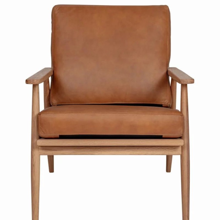 Chairs * | Moe'S Home Collection Harper Leather Lounge Chair Tan