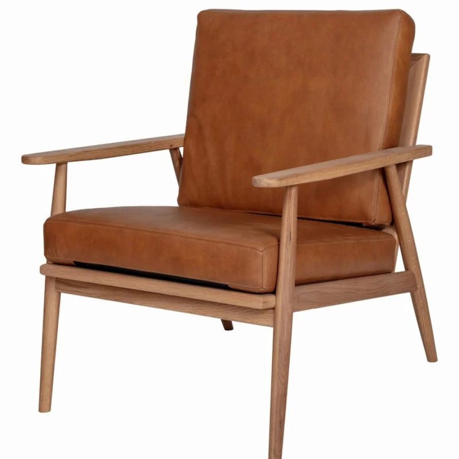 Chairs * | Moe'S Home Collection Harper Leather Lounge Chair Tan