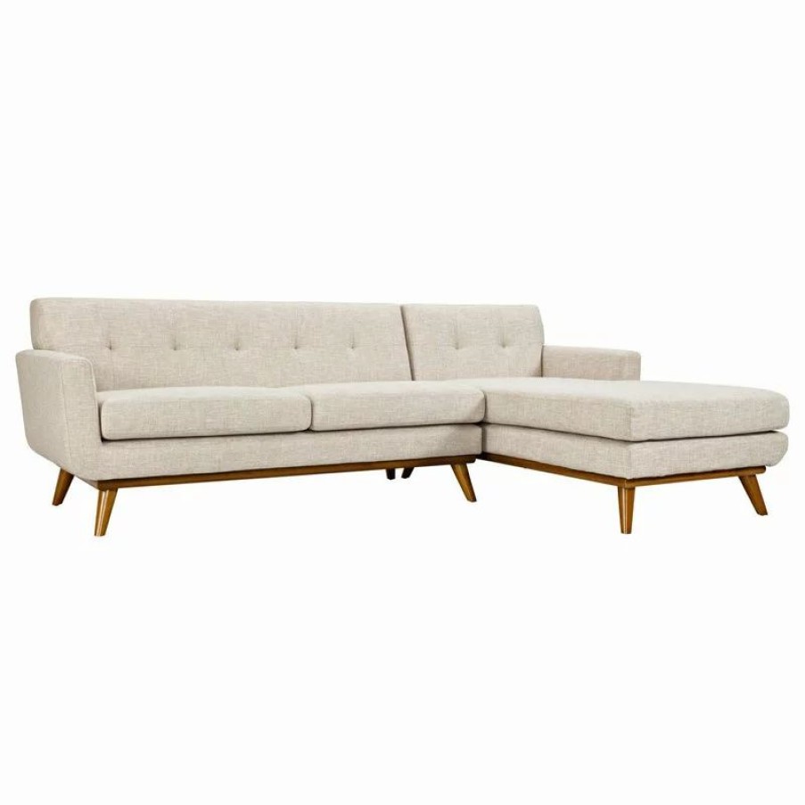 Sofas & Sectionals * | Lexmod Engage Right-Facing Upholstered Fabric Sectional Sofa, Beige