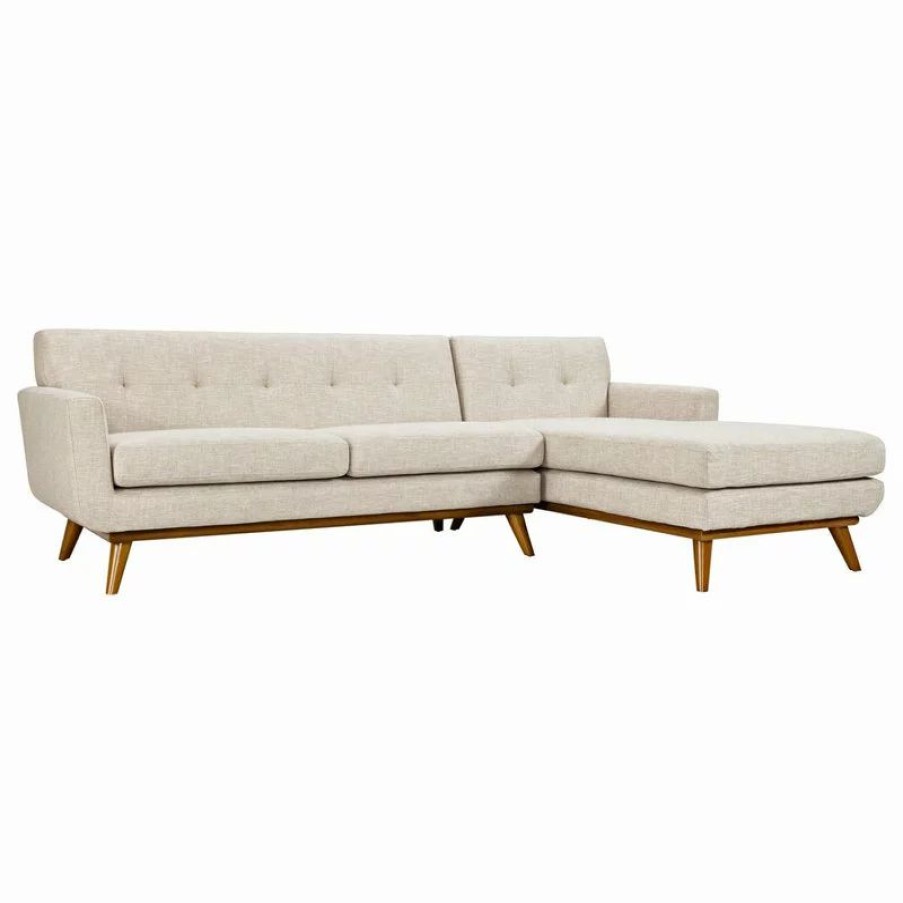 Sofas & Sectionals * | Lexmod Engage Right-Facing Upholstered Fabric Sectional Sofa, Beige